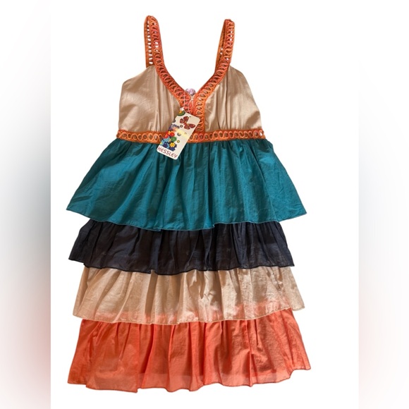 Dresses & Skirts - New W Tag Kessley Sun Dress Womens Sleeveless Medium Tiered Layers Orange Green